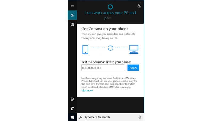 Send Texts Via Cortana