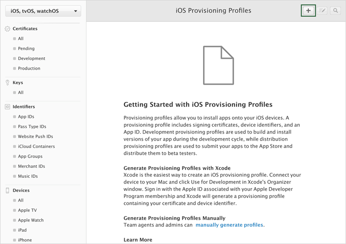 Creating A Production Provisioning Profileâ€ 